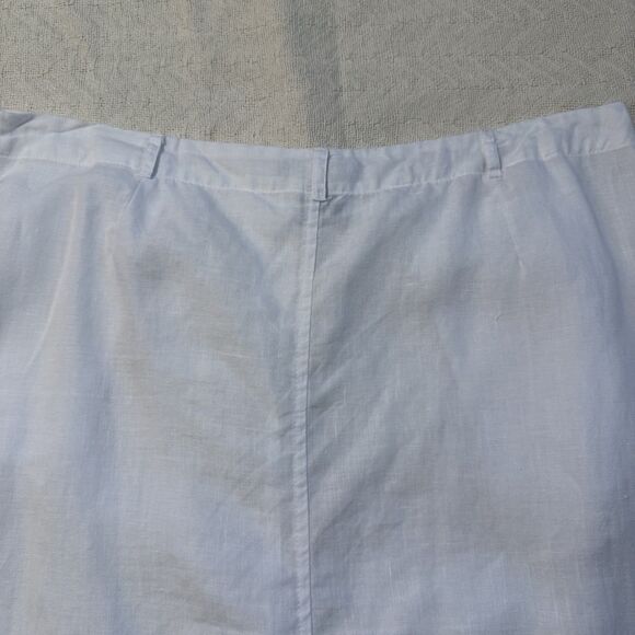 Autograph New York Women’s White Linen Button Front Skirt Size 12 100% Linen - Picture 6 of 12
